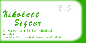 nikolett sifter business card